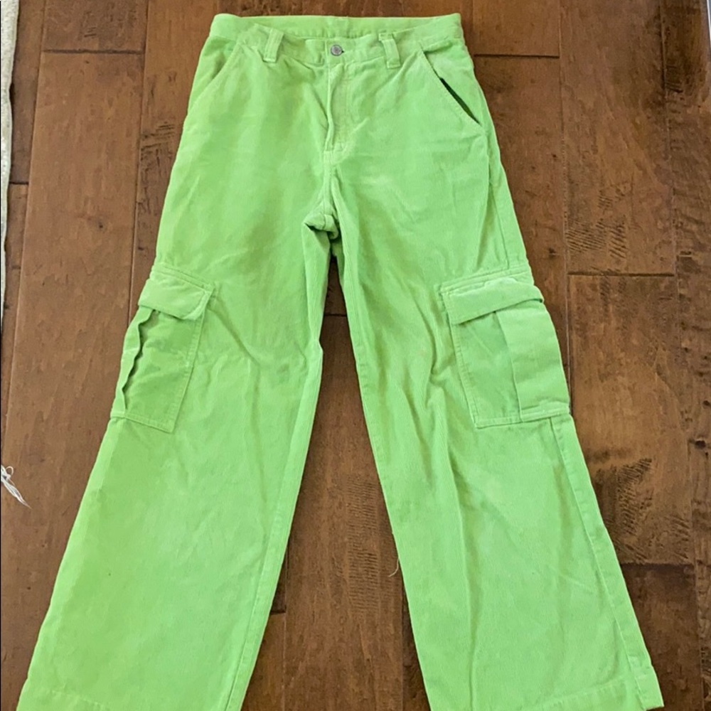 Brandy Melville lime green cargo pants